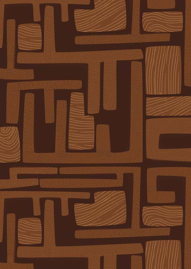 Abstract Doodle Dark Oak