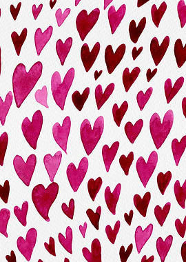 Hearts explosion red