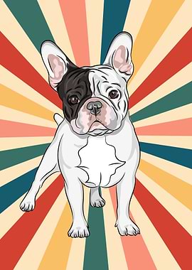 Cute Pug Dog 80s 90s Retro