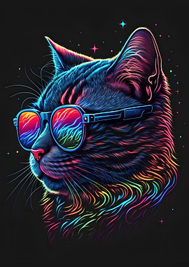 Retrowave Cat