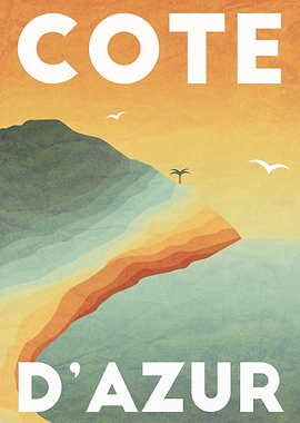 Cote azur travel poster