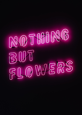 Neon Text Art Flowers