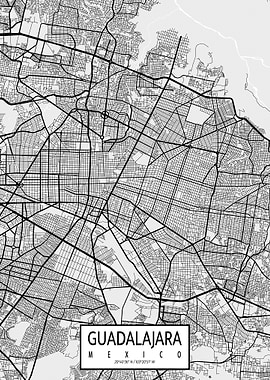 Guadalajara City Map Light
