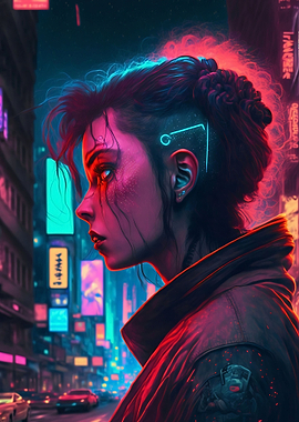 Neon Cyberpunk Girls 001