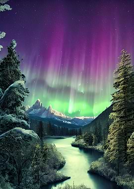 Polar lights in Forest