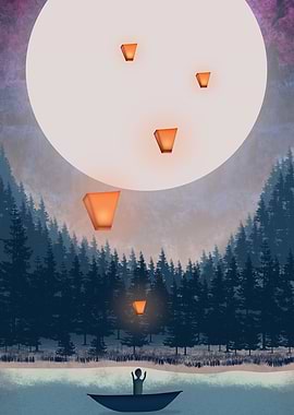 moon and lamp paint