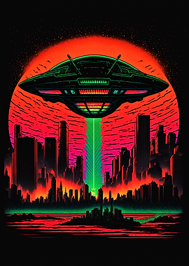 UFO overlooking the City