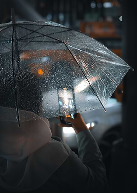 Phone shot under umbrella