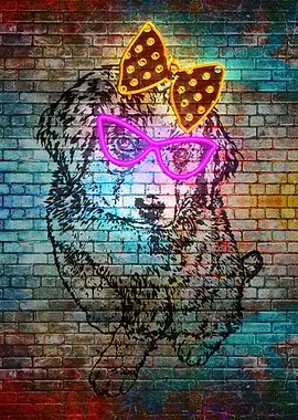 Cute dog with glasses