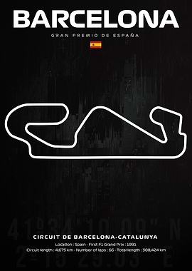 F1 Barcelona circuit map