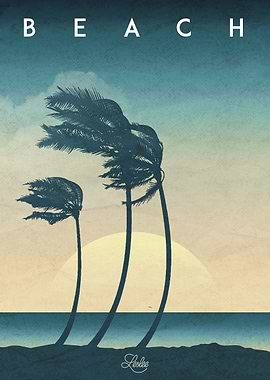 Beach poster vintage