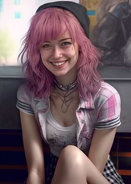 Pink Haired Emo Chick
