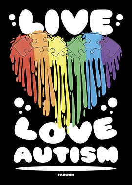Autism rainbow heart love