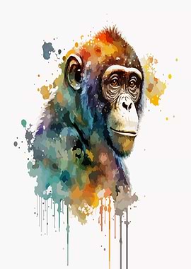 Monkey Watercolor