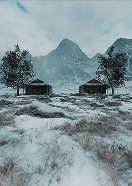 Snowy Twin 3D Artwork