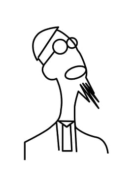 Man Illustration One Line