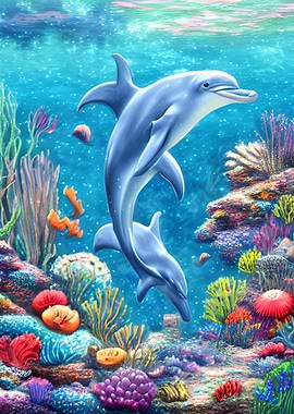 Dolphin underwater world