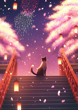 Enjoying Hanami Fireworks