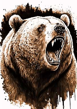 angry bear illustration