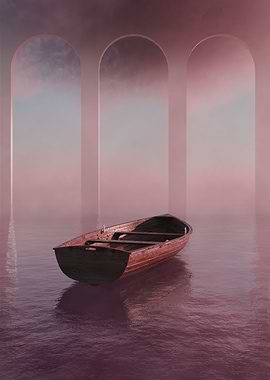 Boat Pink 3D Surrealism