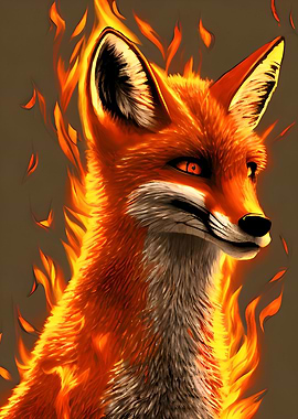 Burning Red Fox