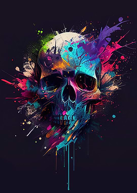Colorful Skull Painting