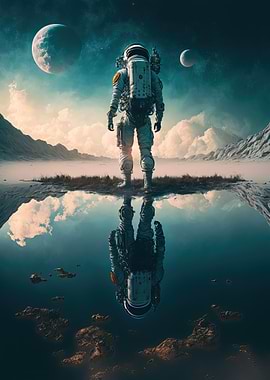 Astronaut on New Planet