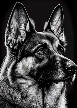 German Shepherd Drawing