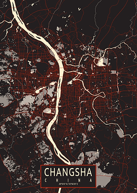 Changsha City Map Vector