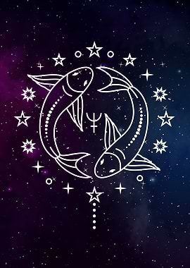 Pisces zodiac sign space