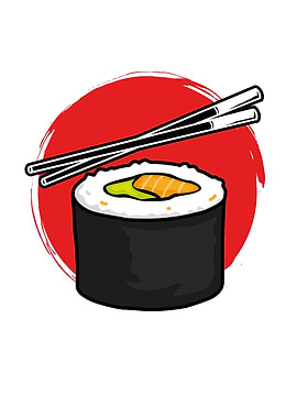 White maki sushi roll red