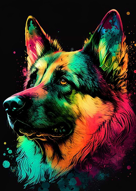 German Shepherd Colorful