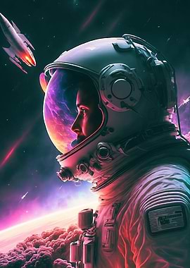 Astronaut into outer space