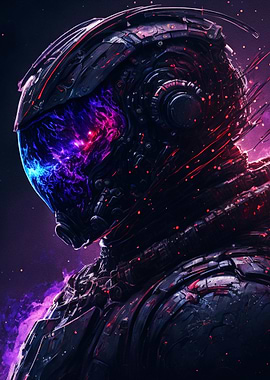 Black Helmet in Space