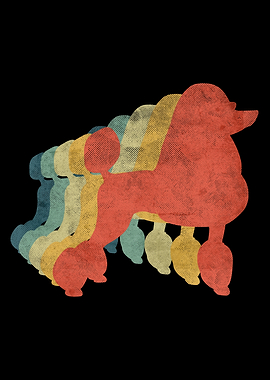 Poodle Retro Vintage Color