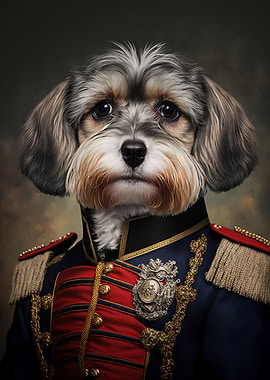 Dog in Military Uniform