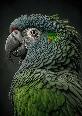 Green Parrot Poster