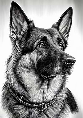 German Shepherd Drawn