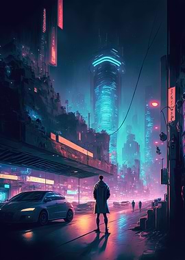 Neon Cyberpunk Cityscape