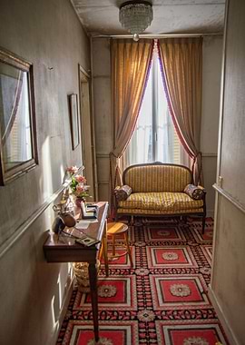 Gloomy corridor and old