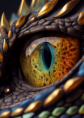 Dragon eye green poster