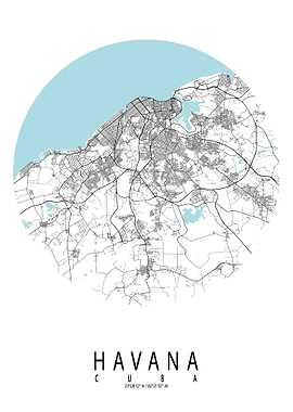 Havana City Map Circle