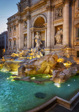 Evening At Trevi Fountain