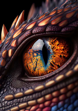 Dragon eye blue poster