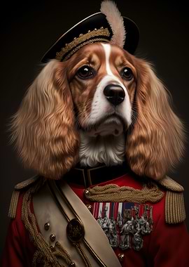 Dog in Military Uniform