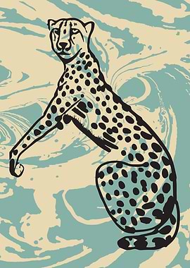 Cheetah Drawing Poster