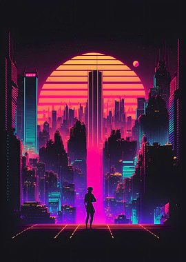Synthwave Retro Neon City