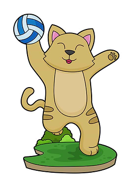 Cat Volleyball Sports