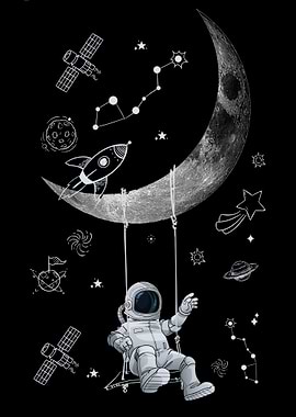 Moon Swing Astronaut Stars