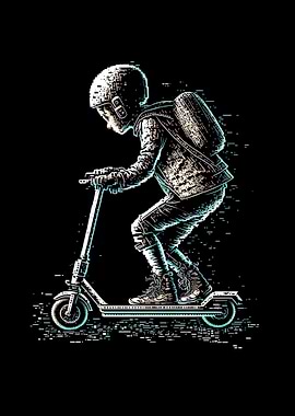 Stuntscooter im ASCII